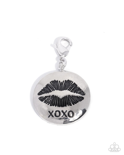 Just a Kiss - Red "Kiss", Silver Charm - Paparazzi Accessories