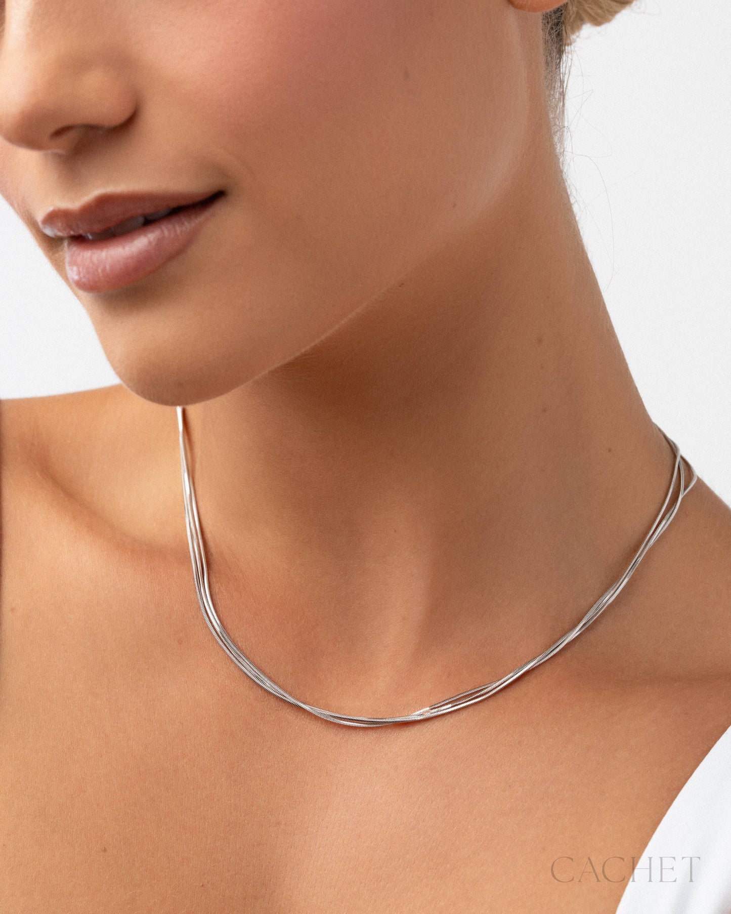 CACHET - "Niveau" - Rhodium Plated