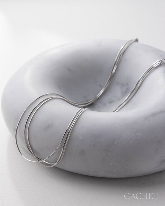 CACHET - "Niveau" - Rhodium Plated