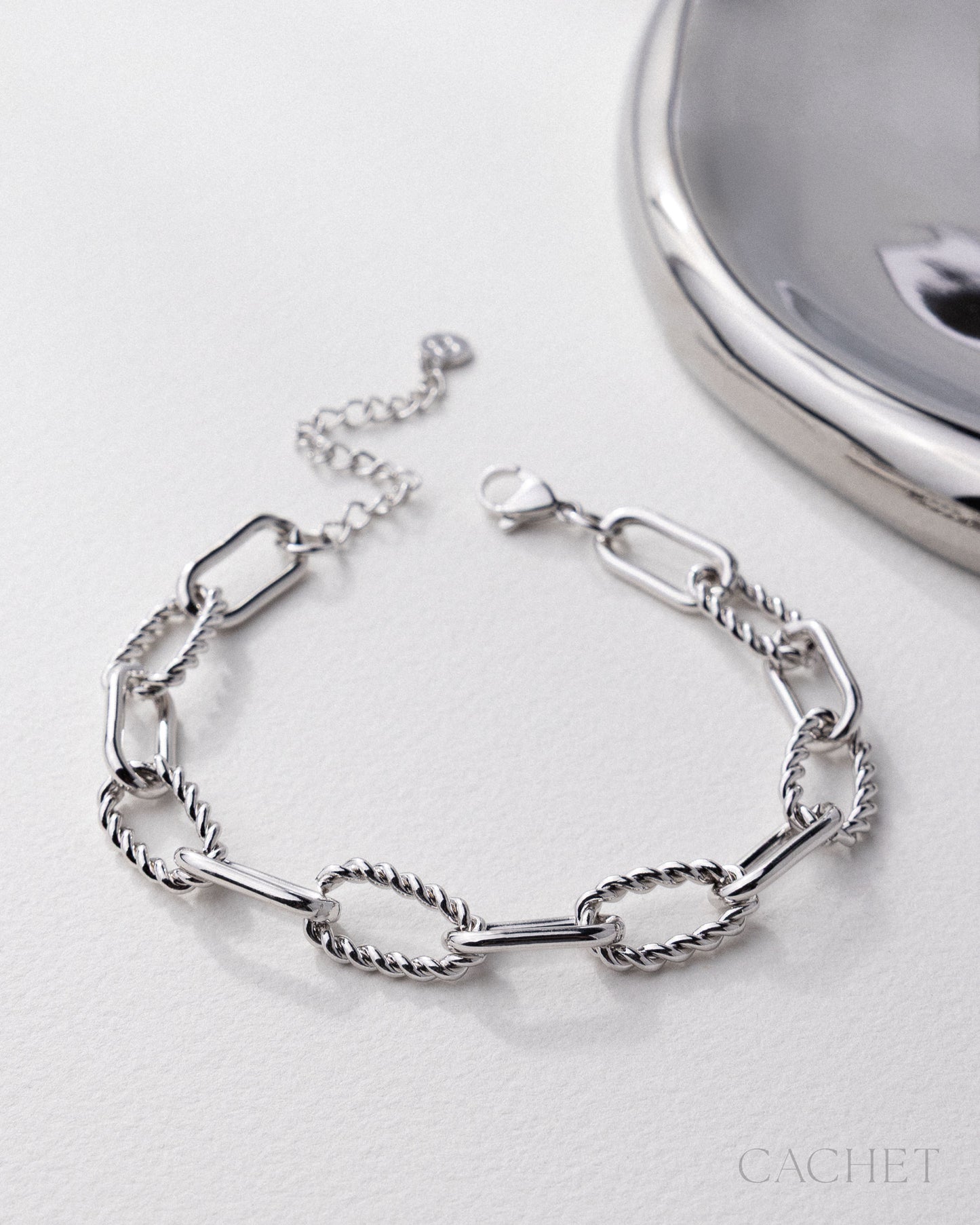 CACHET - "Virage" - Rhodium Plated Bracelet