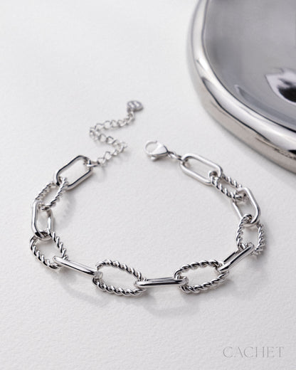 CACHET - "Virage" - Rhodium Plated Bracelet