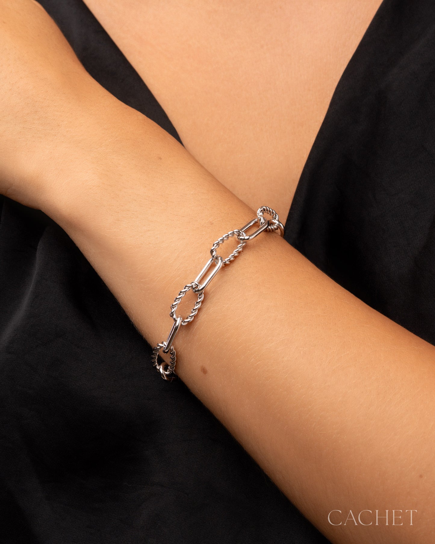 CACHET - "Virage" - Rhodium Plated Bracelet