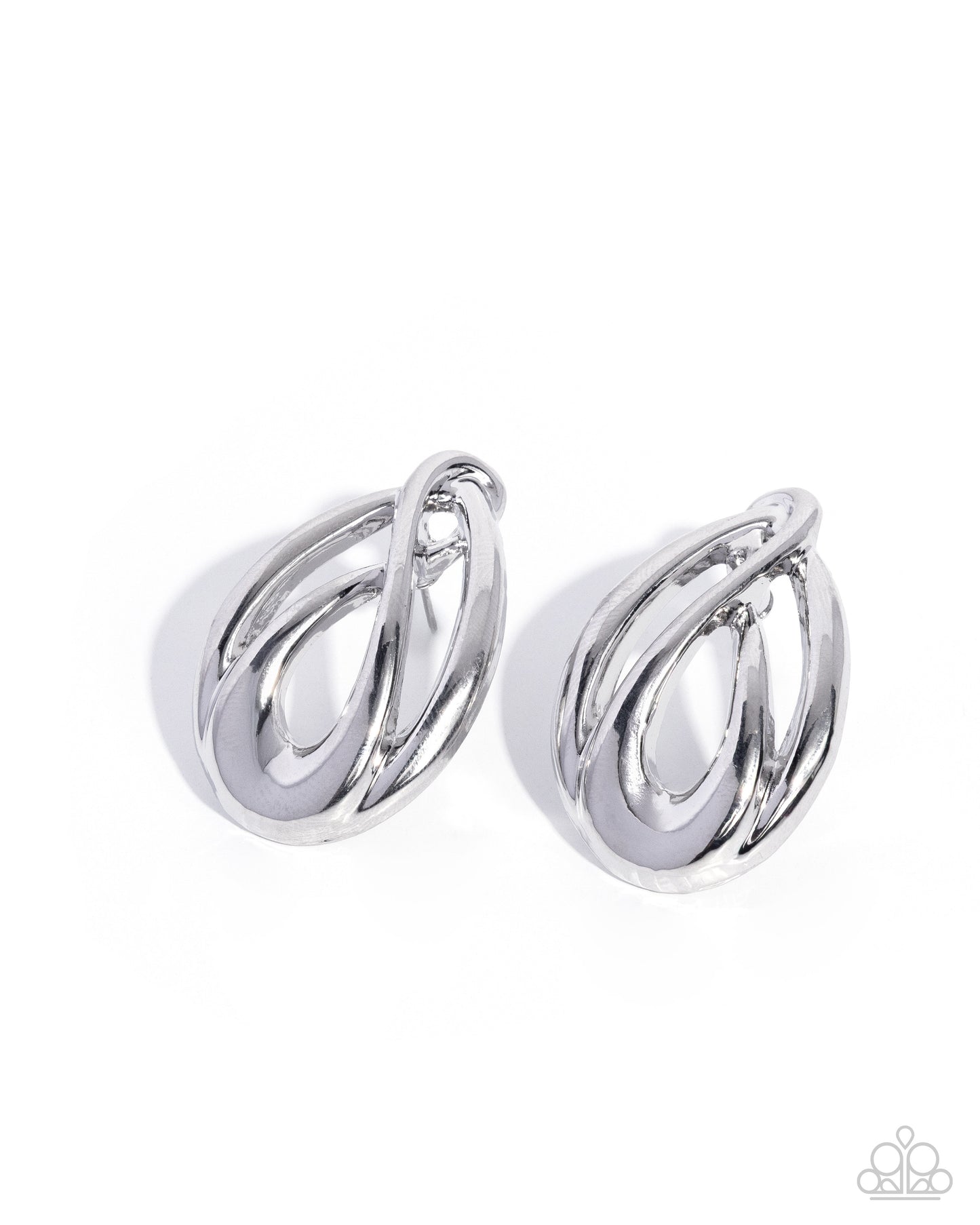 Sturdy Sheen - Silver Earrings - Paparazzi Accessories