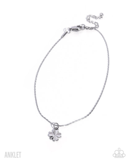 Simple Sunset - Silver - Stainless Steel Butterfly Anklet  - Paparazzi Accessories