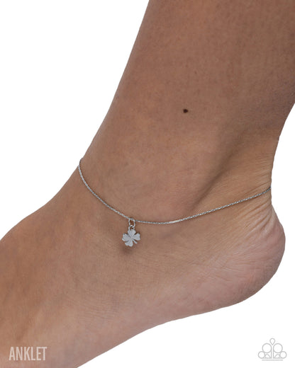 Simple Sunset - Silver - Stainless Steel Butterfly Anklet  - Paparazzi Accessories