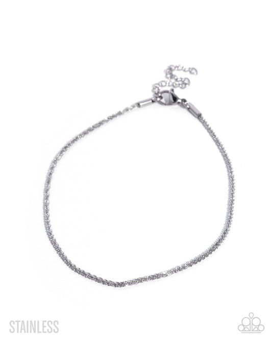 Sensational Strength - Silver, Stainless Steel Anklet - Paparazzi Accessories