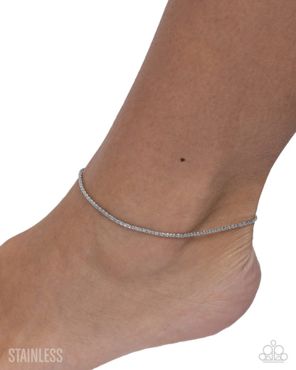 Sensational Strength - Silver, Stainless Steel Anklet - Paparazzi Accessories