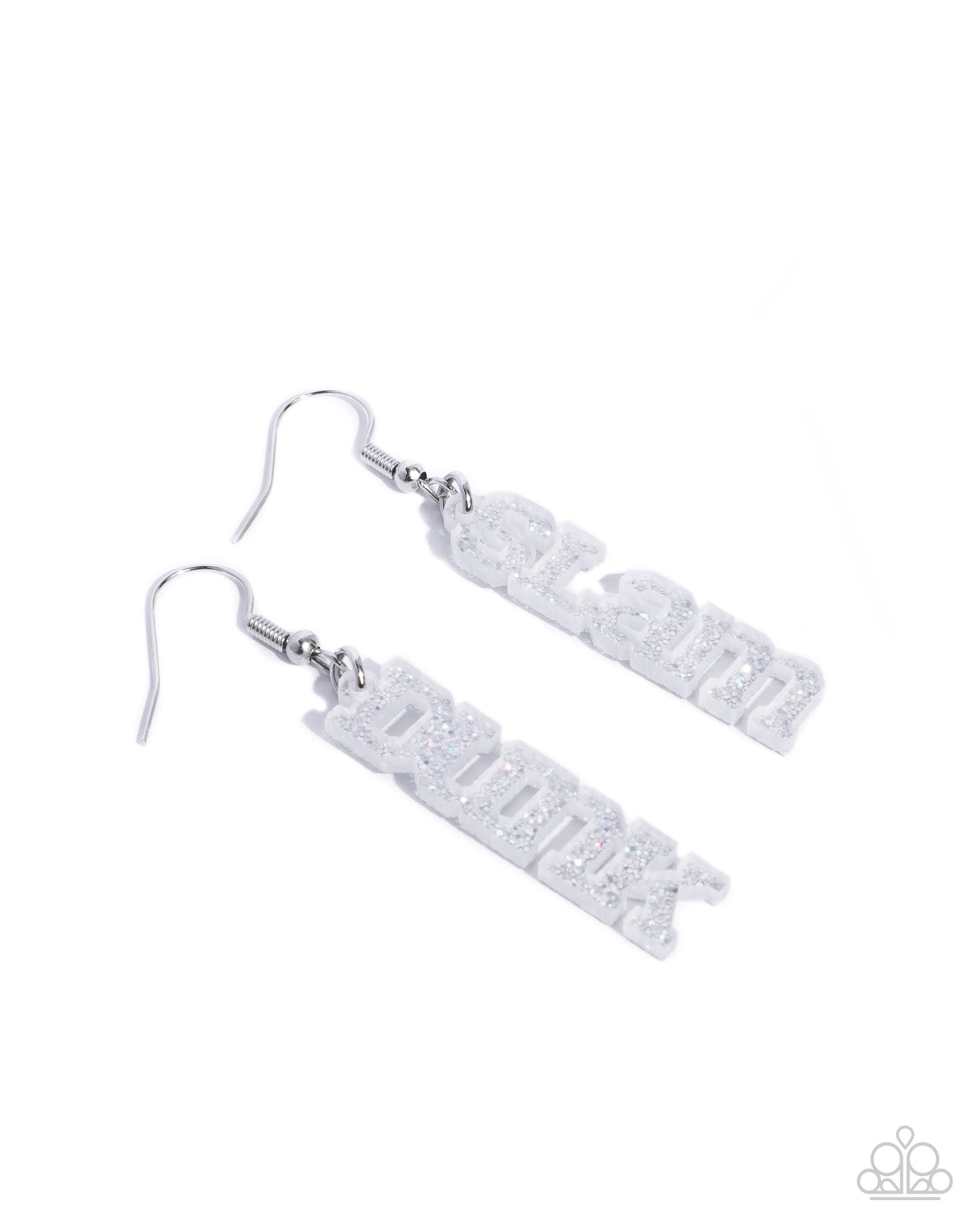 Slam Dunk Statement - Silver Acrylic Earrings - Paparazzi Accessories