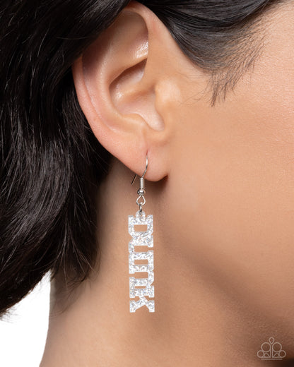 Slam Dunk Statement - Silver Acrylic Earrings - Paparazzi Accessories