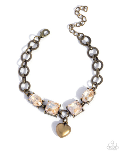 Romantic Rescue - Brass Charm Bracelet - Paparazzi Accessories