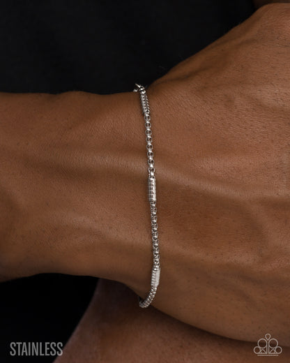 Timeless Tyrant - Silver - Stainless Steel Bracelet - Paparazzi Accessories