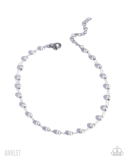 Pampered Potential - White - Stainless Steel Anklet