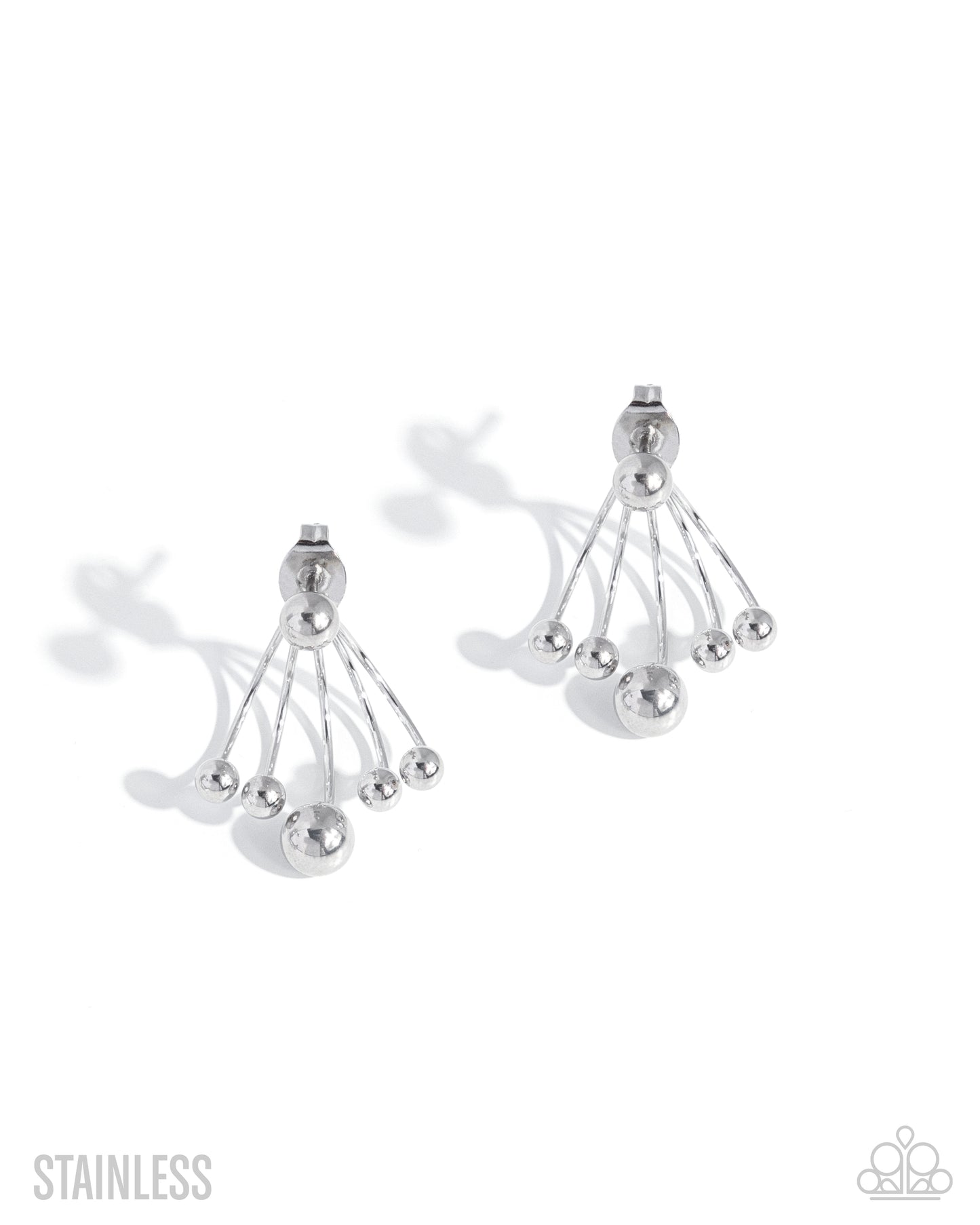 Polished Sneak Peek - Silver - Stainless Steel - Jacket Earrings