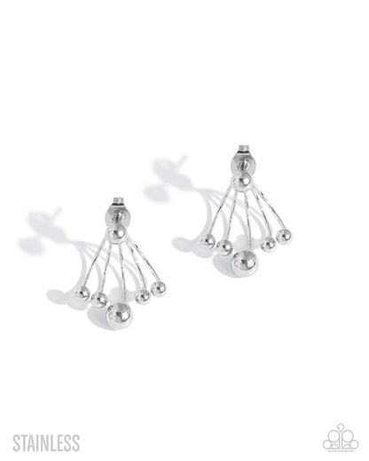 Polished Sneak Peek - Silver - Stainless Steel - Jacket Earrings