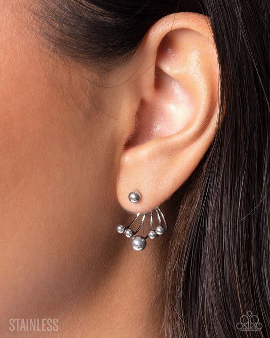 Polished Sneak Peek - Silver - Stainless Steel - Jacket Earrings