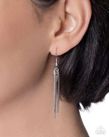 Adorably Artistic - Black, Grey and White Hammered Pendant Necklace - Paparazzi Accessories