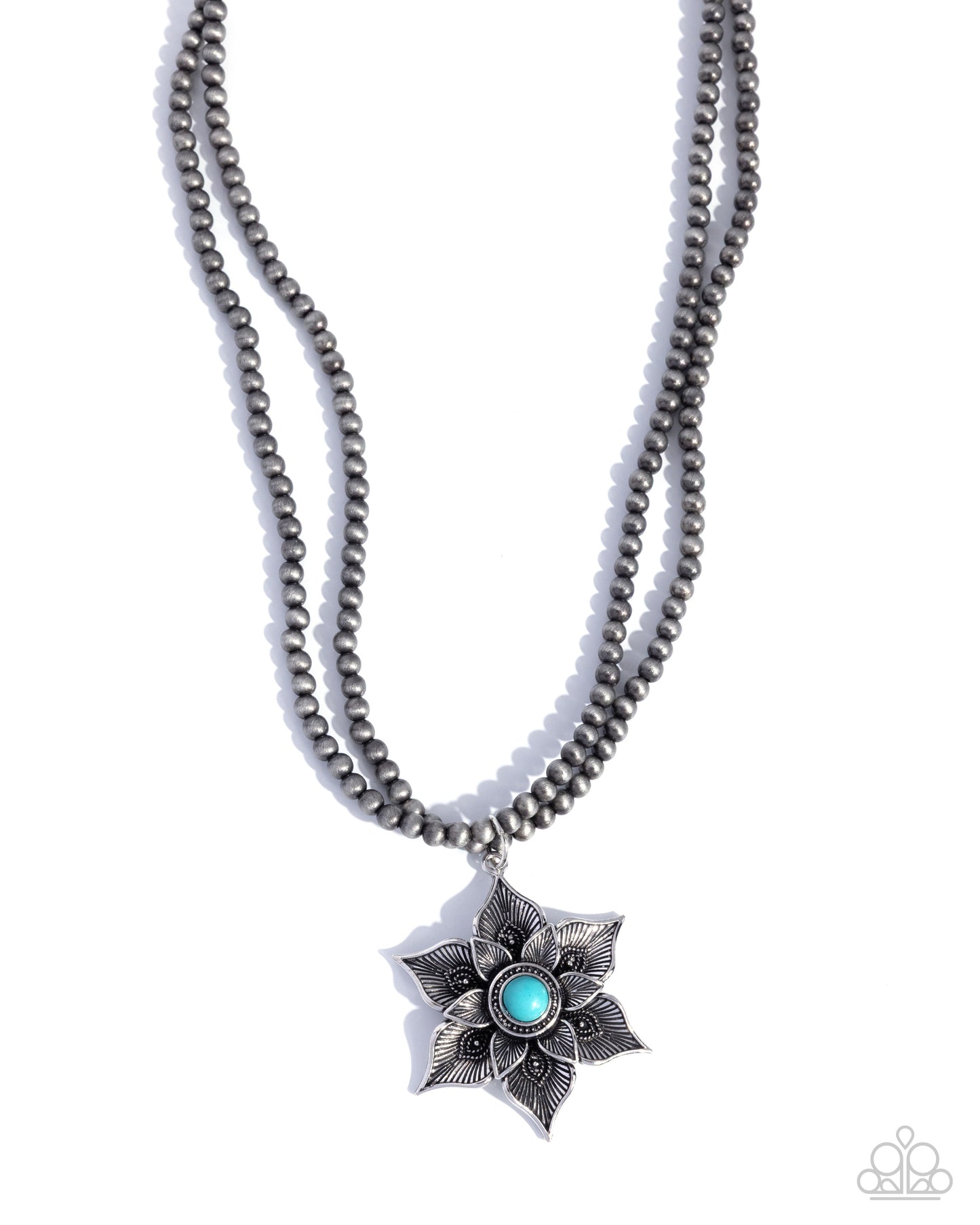 Santa Fe Socialite - Blue Turquoise, Silver Necklace - Paparazzi Accessories