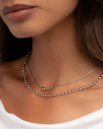 CAHCET - "Mirel" - 18K Gold/Rhodium Plated Necklace