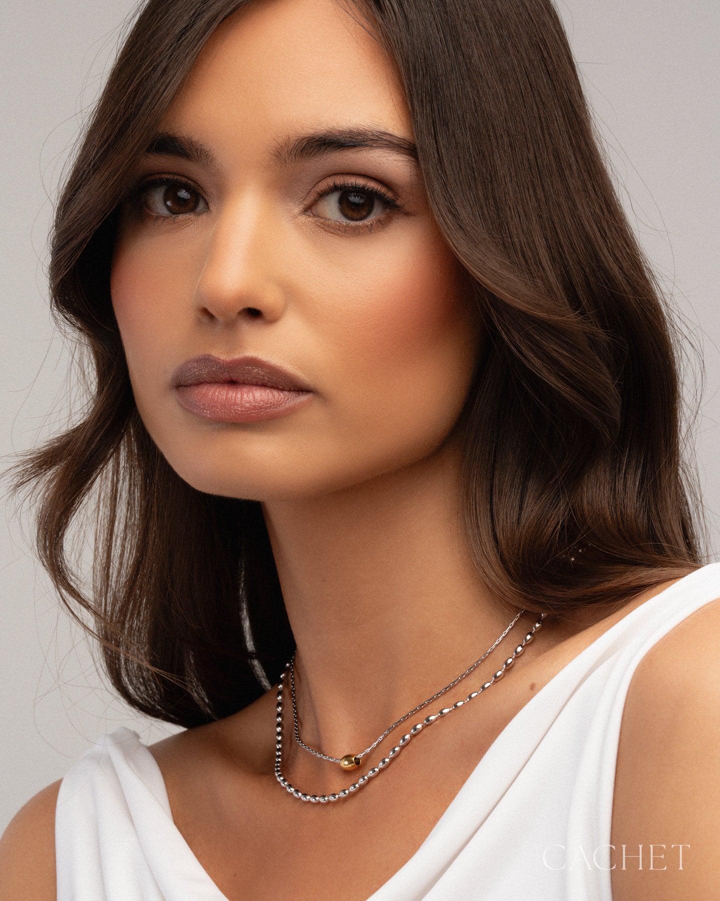 CAHCET - "Mirel" - 18K Gold/Rhodium Plated Necklace