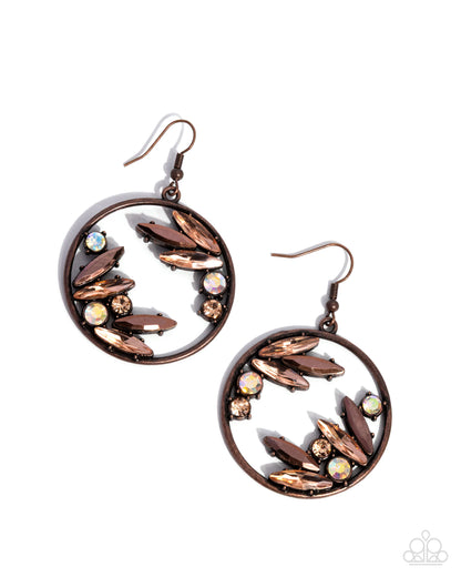 Blingy Boundary - Copper Earrings - Paparazzi Accessories