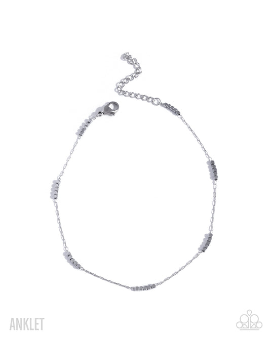 Tiered Tribute - Silver Stainless Steel Anklet - Paparazzi Accessories