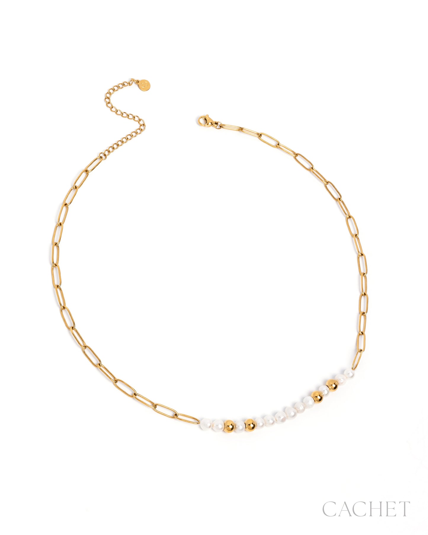 CACHET - "Baroque" - Freshwater Pearls & 18k Gold Plated Necklace