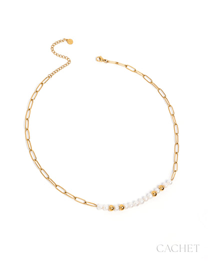 CACHET - "Baroque" - Freshwater Pearls & 18k Gold Plated Necklace