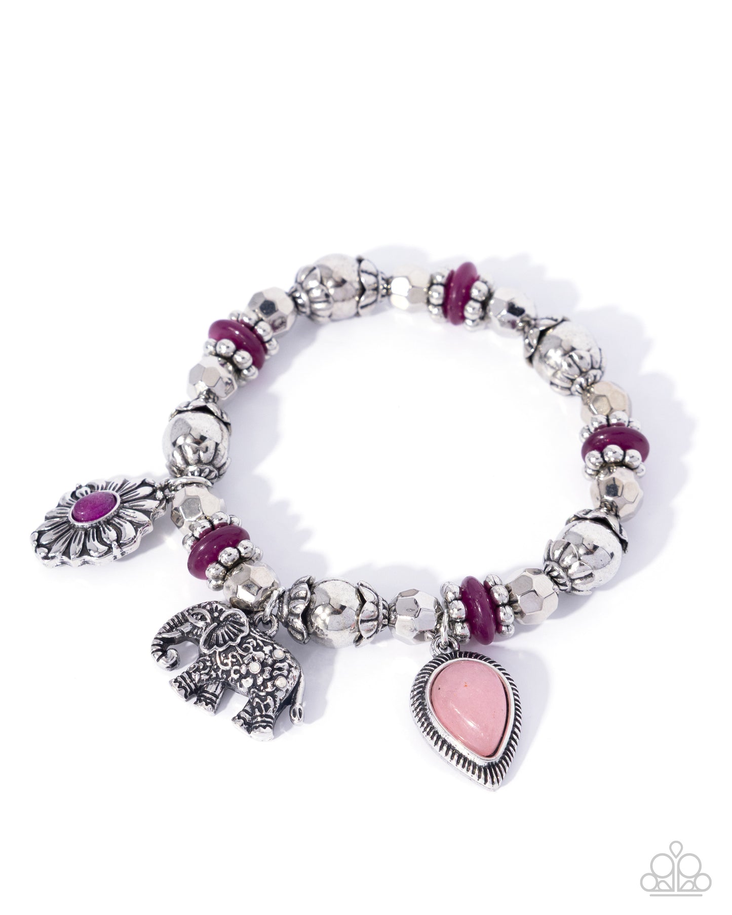 Eager Elephant - Purple Charm Bracelet - Paparazzi Accessories