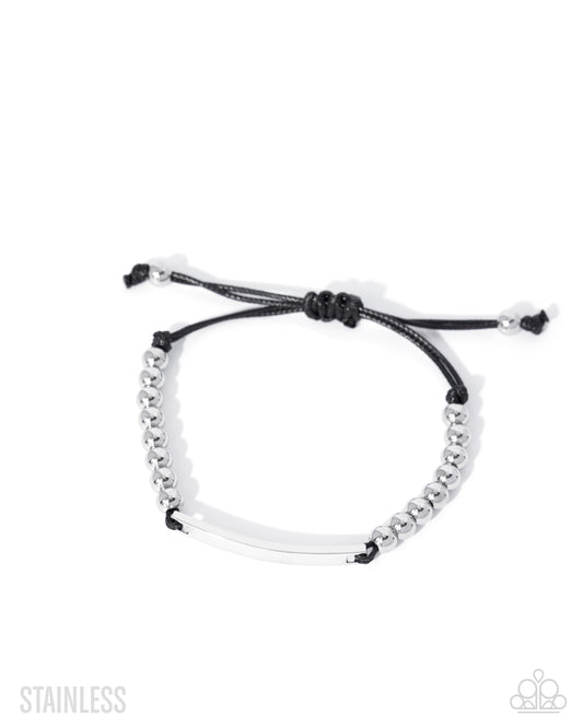 Generous Grit - Silver - Stainless Steel Slide Bracelet - Paparazzi Accessories