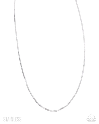 Smokeshow Sheen - Silver - Stainless Steel Necklace - Paparazzi Accessories