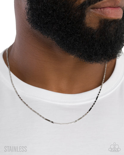 Smokeshow Sheen - Silver - Stainless Steel Necklace - Paparazzi Accessories