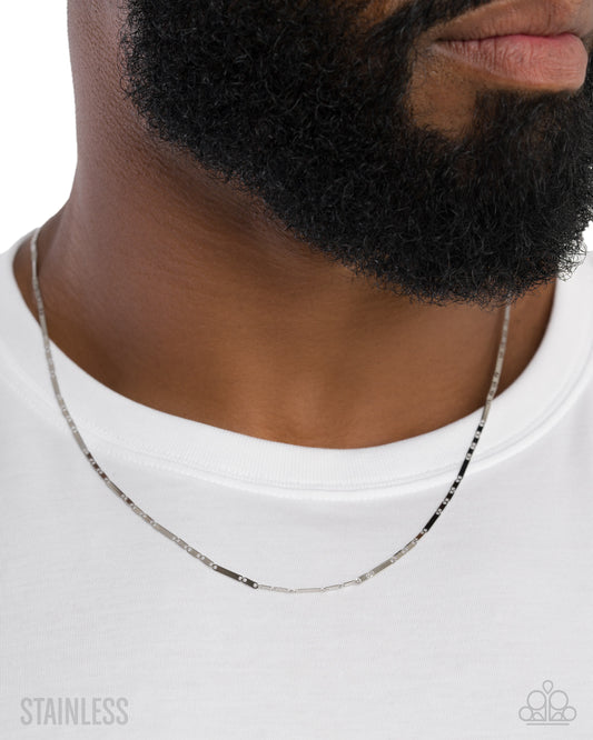 Smokeshow Sheen - Silver - Stainless Steel Necklace - Paparazzi Accessories