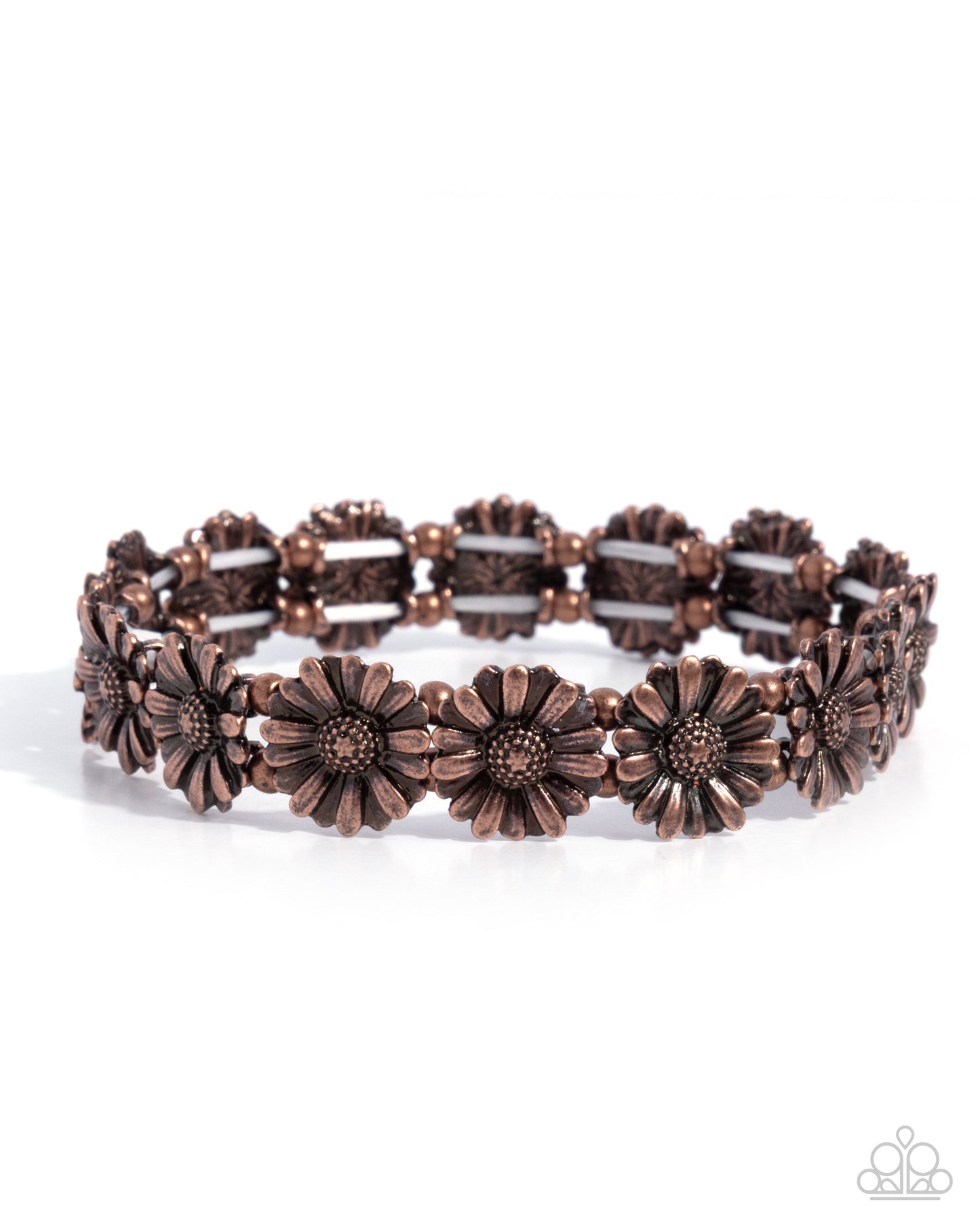 Bouquet Bombshell - Copper Daisies Stretchy Bracelet - Paparazzi Accessories