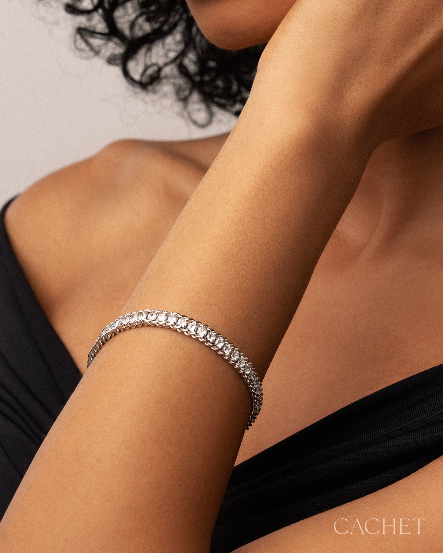 CACHET - "Épatant"- Rhodium Plated Bracelet