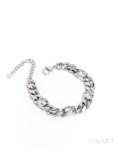 CACHET - "Tirzae" - Rhodium Plated Bracelet