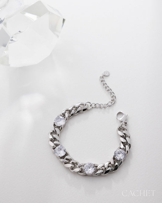 CACHET - "Tirzae" - Rhodium Plated Bracelet