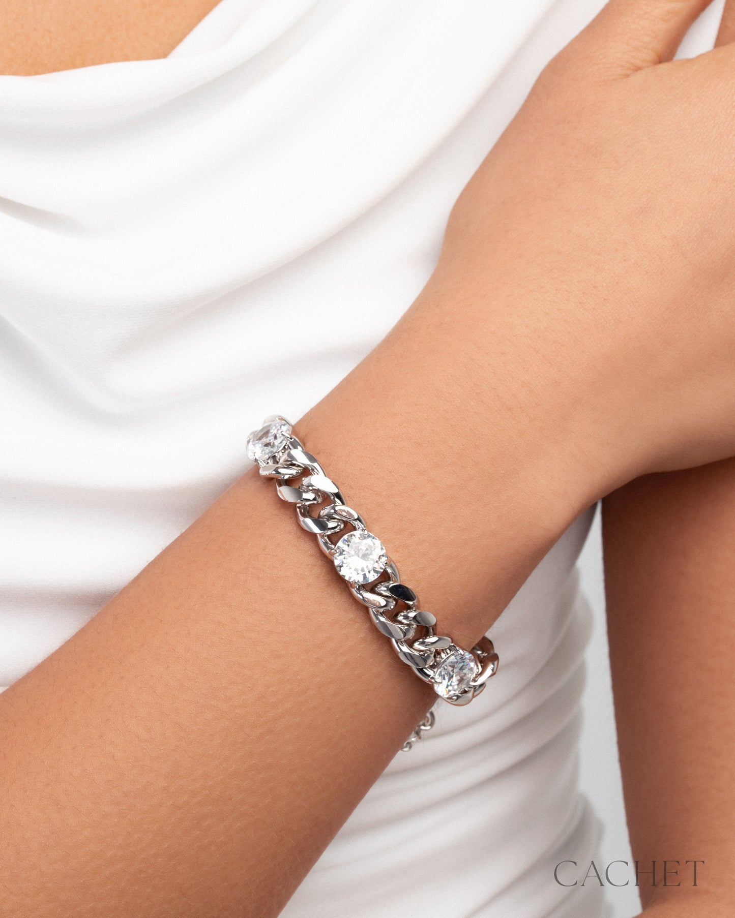 CACHET - "Tirzae" - Rhodium Plated Bracelet
