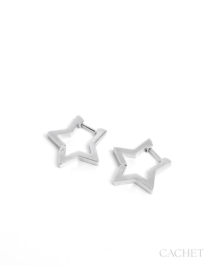 Theatral - Rhodium Star Hing Hoops