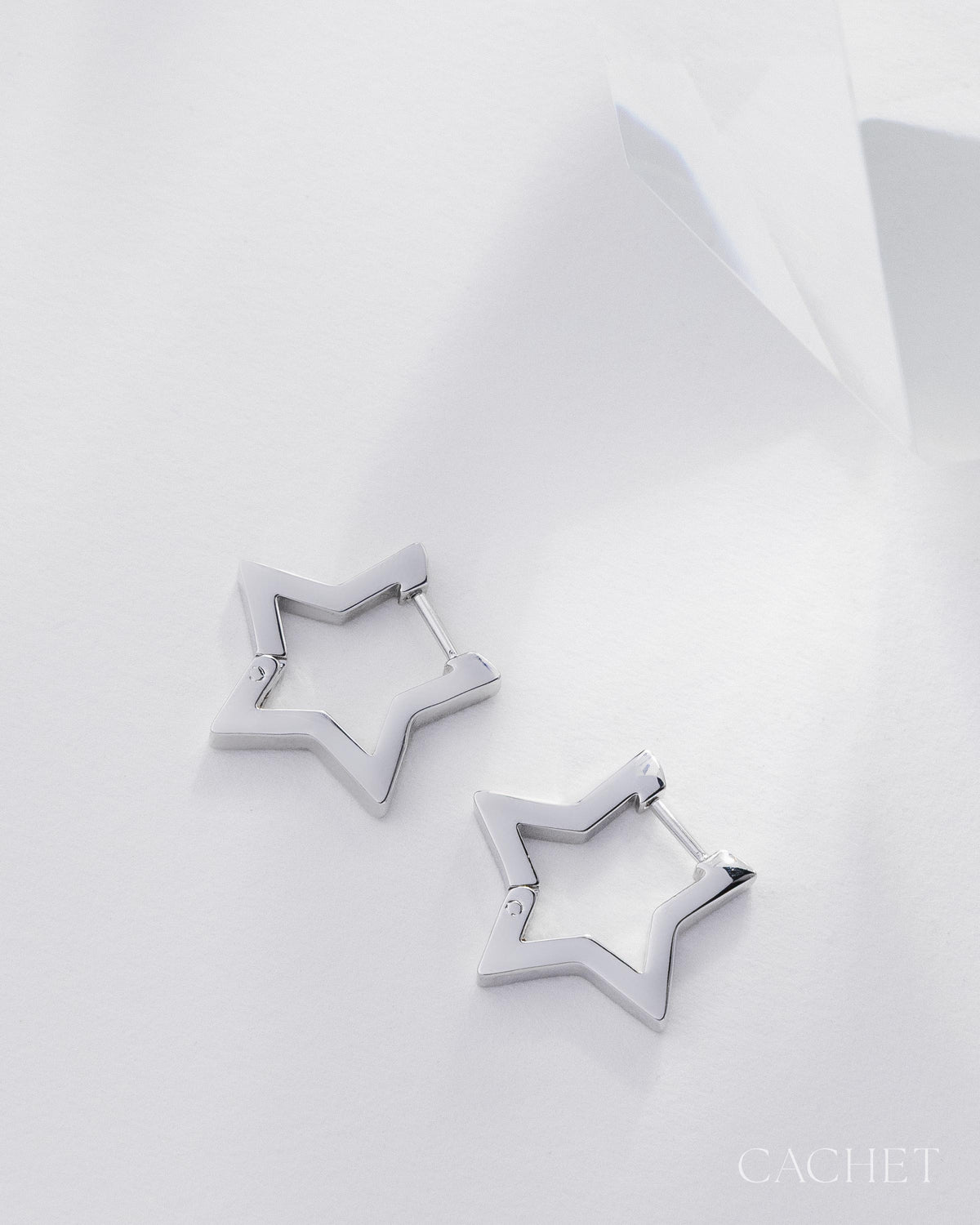 Theatral - Rhodium Star Hing Hoops
