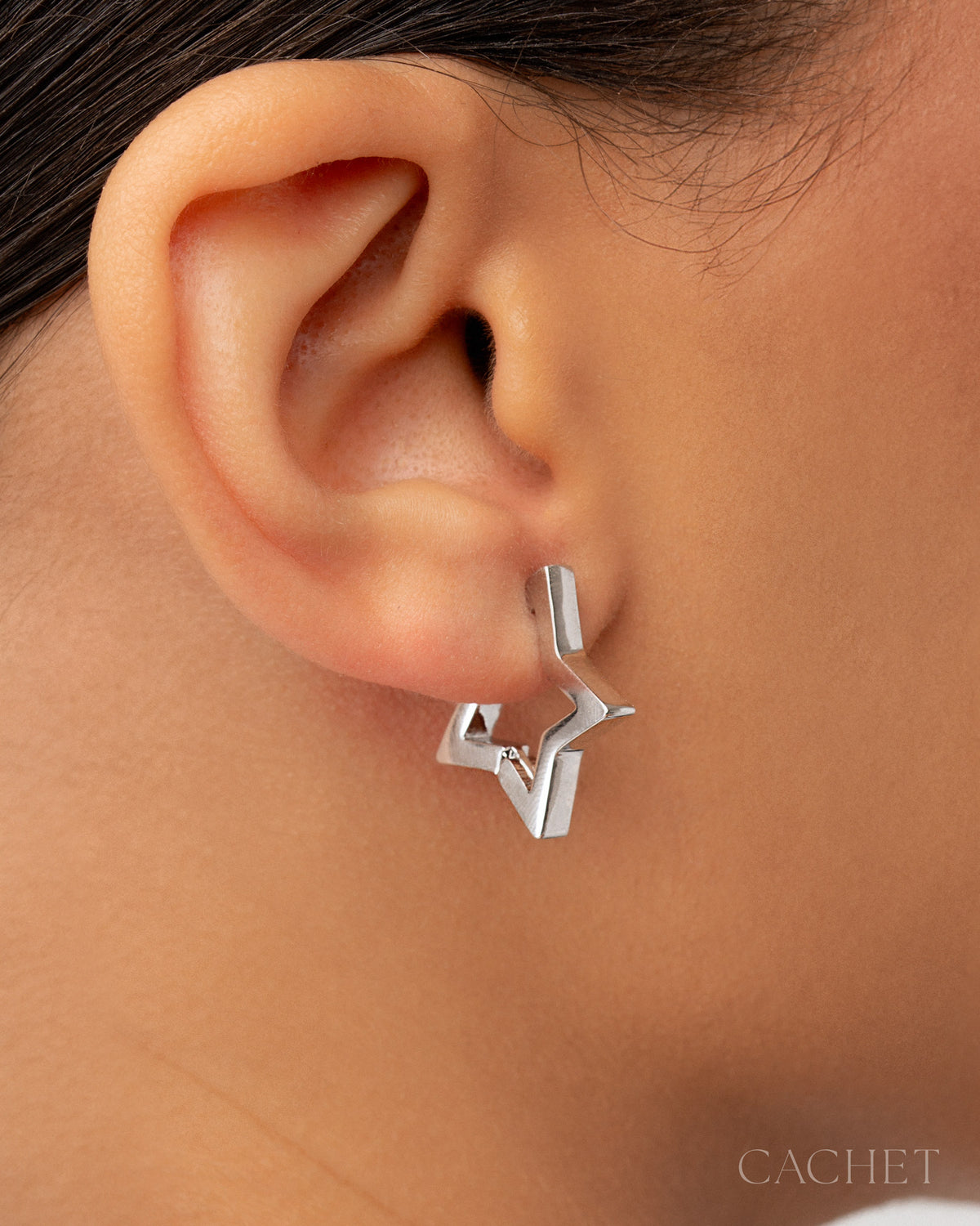 Theatral - Rhodium Star Hing Hoops