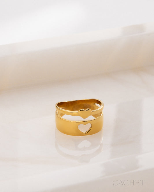 CACHET - "Ame Soeur" - 18K Gold Plated Ring