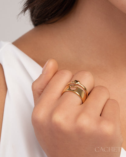 CACHET - "Ame Soeur" - 18K Gold Plated Ring