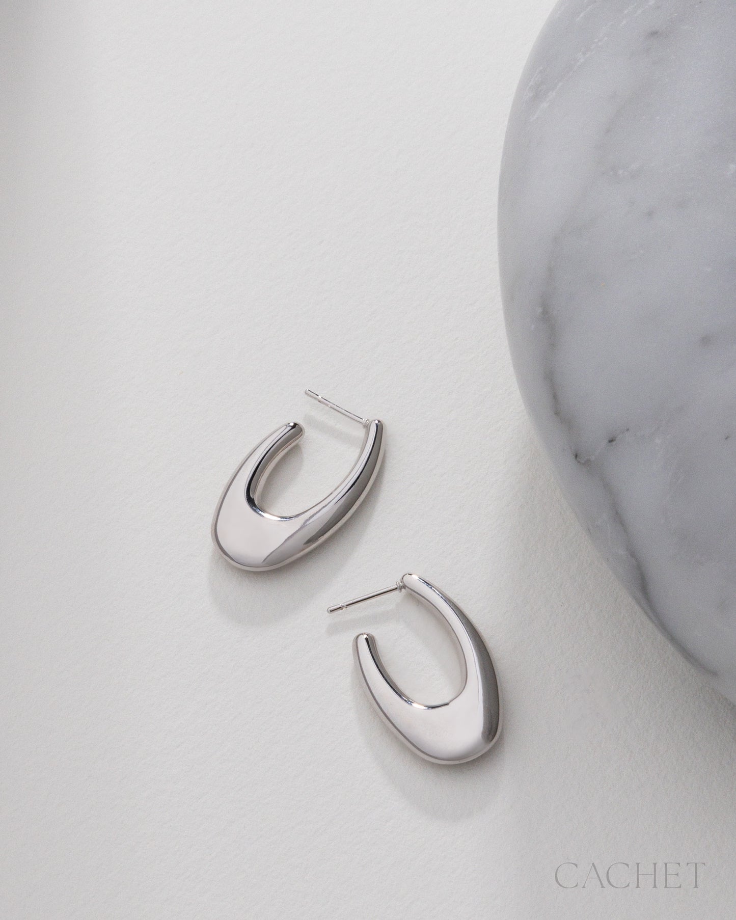 CACHET- "Insouciante" - Rhodium Plated Earrings