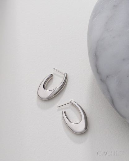 CACHET- "Insouciante" - Rhodium Plated Earrings
