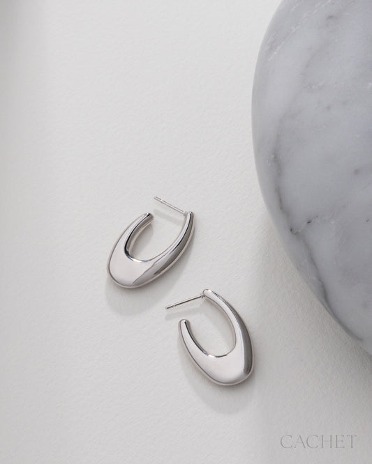 CACHET- "Insouciante" - Rhodium Plated Earrings
