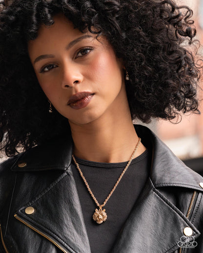 Polished Prowl - Gold Tiger Pendant Necklace - Paparazzi Accessories