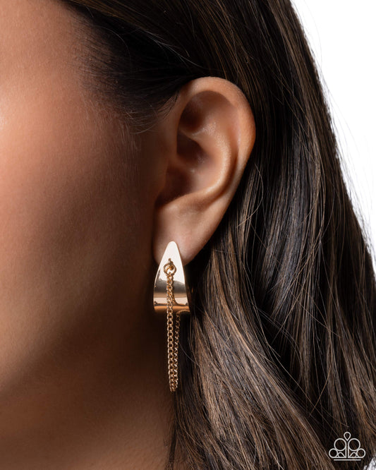 Dripping In Delight - Gold Chain Hoop Earrings - Paparazzi Accessories