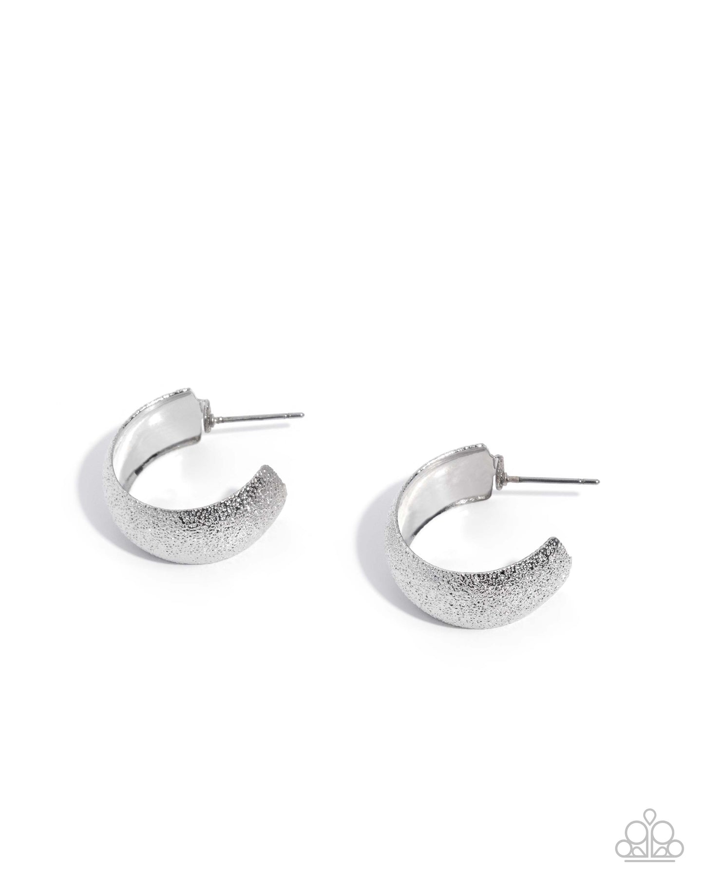 Gleaming Gauge - Silver Hoop Earrings - Paparazzi Accessories