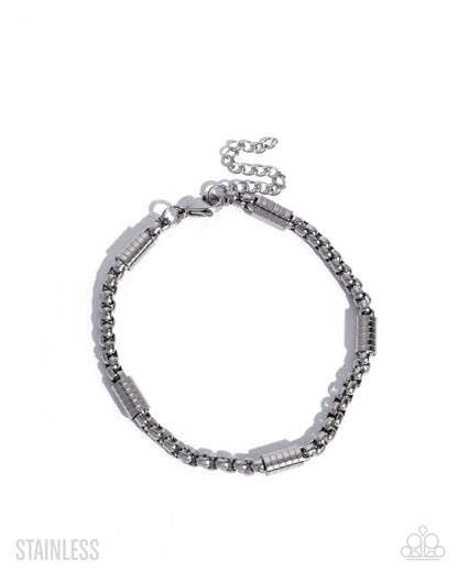Barricade Bravado - Silver Stainless Steel Urban Complete Look - Paparazzi Accessories