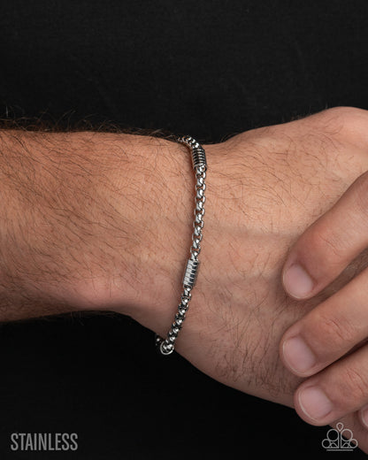 Barricade Bravado - Silver Stainless Steel Urban Complete Look - Paparazzi Accessories